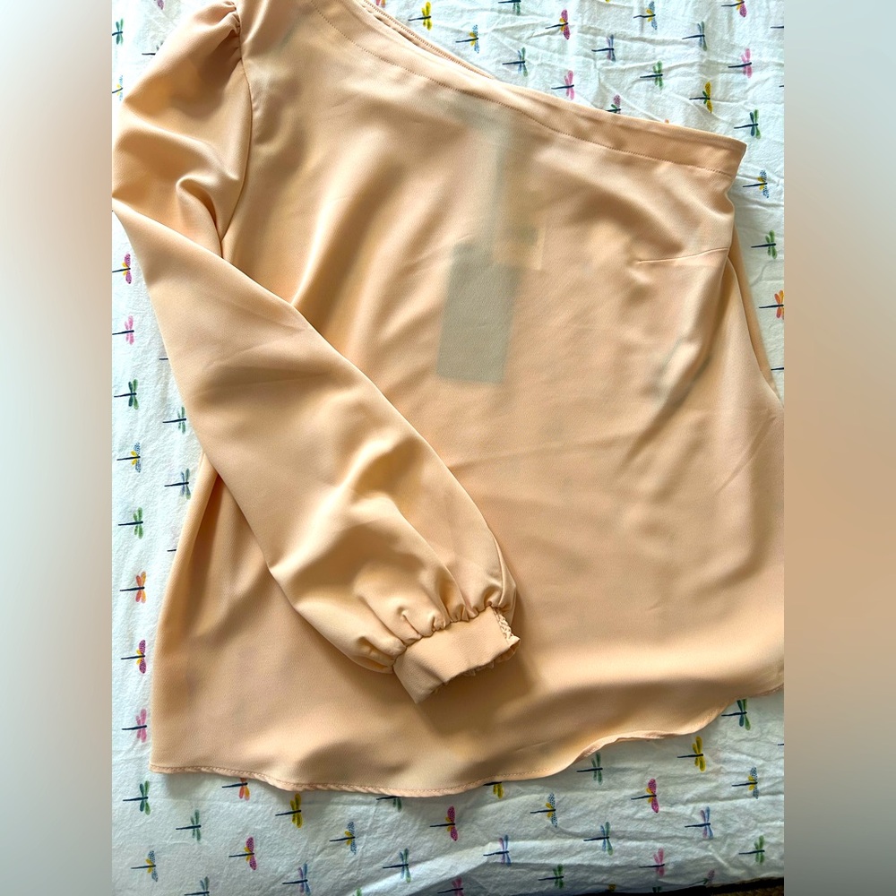 Elegant Blush Off-Shoulder Blouse NWT